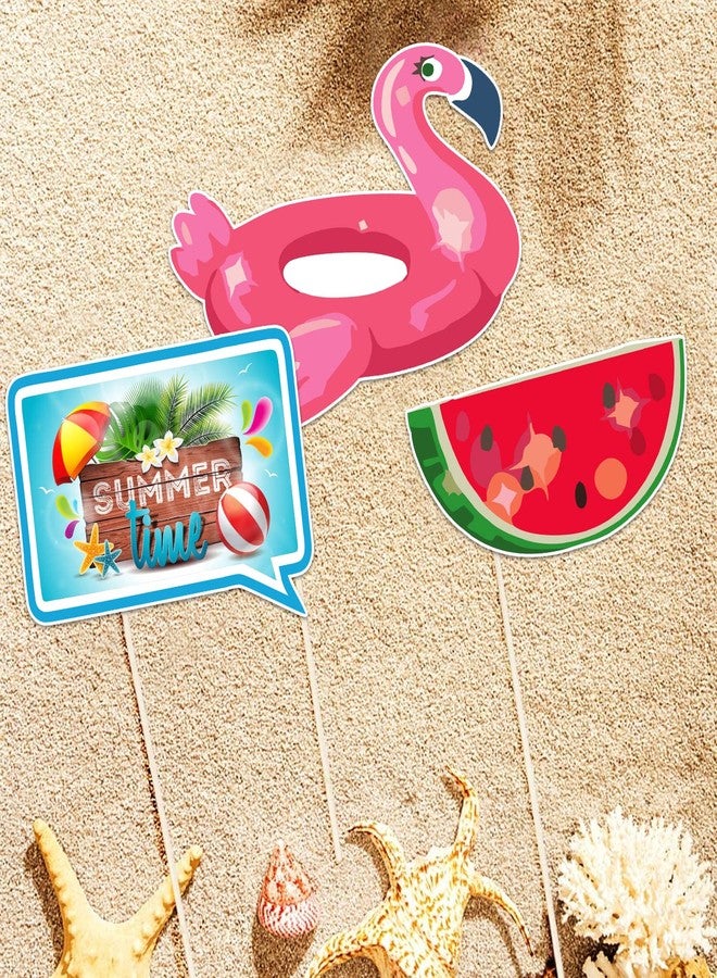 Zyozique PhotoBooth Props - Pool & Beach Party Favors for Baby Shower, Birthday, Hawaii Props Set of 28 - Image 4